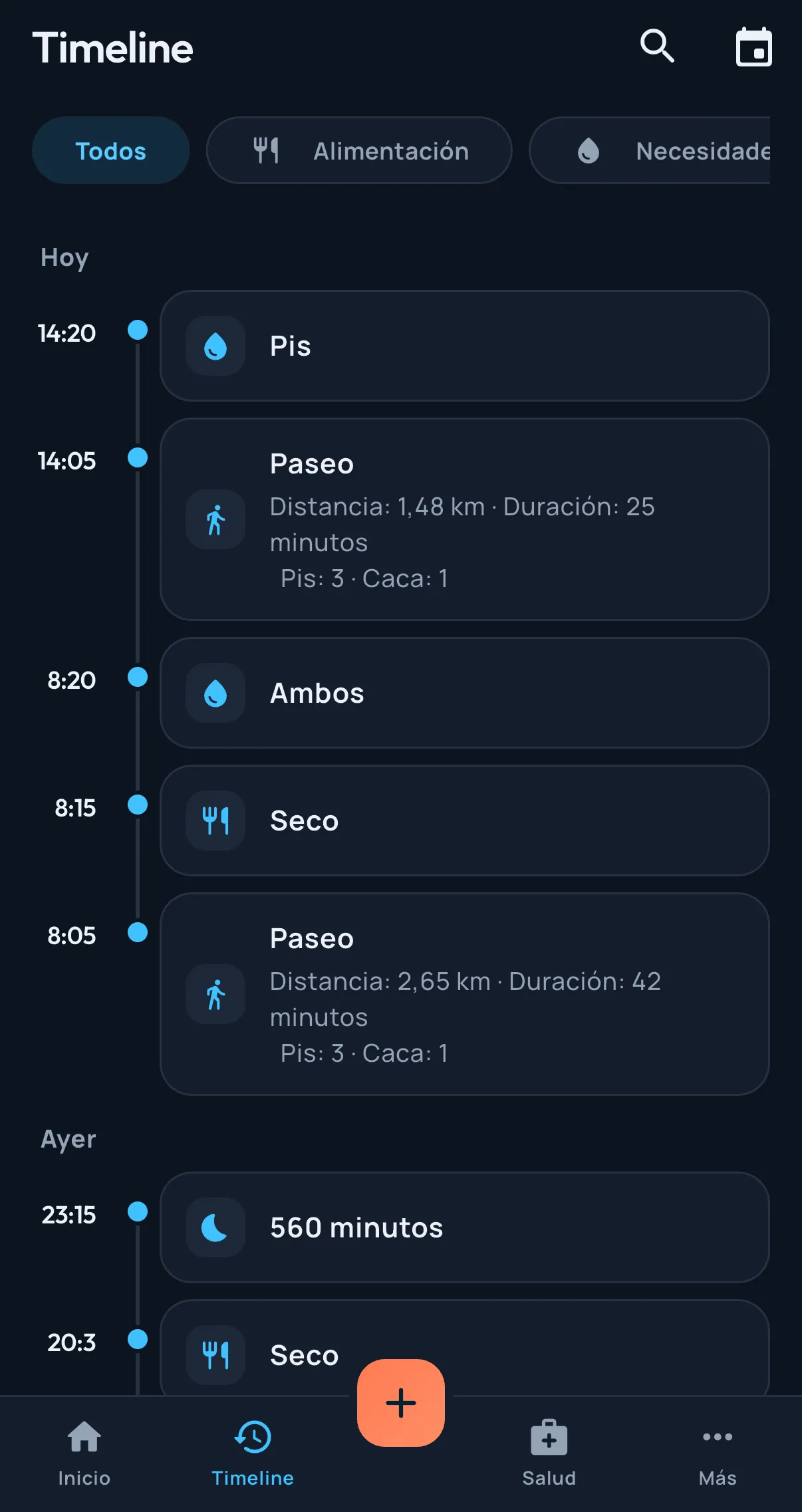 Timeline de registros diarios en Barkly