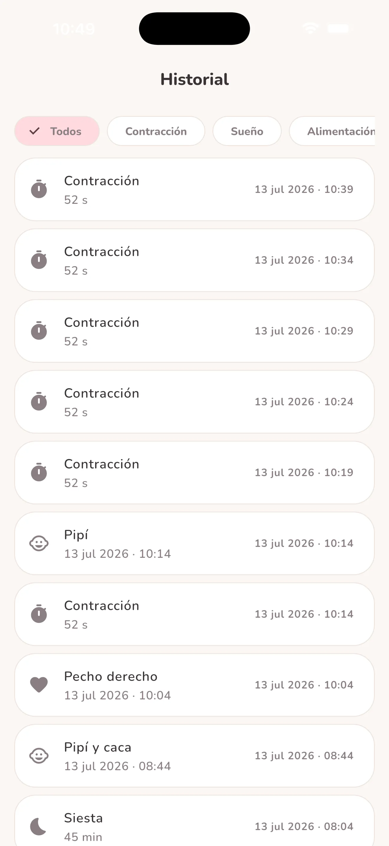 Historial unificado de MaternityCounter