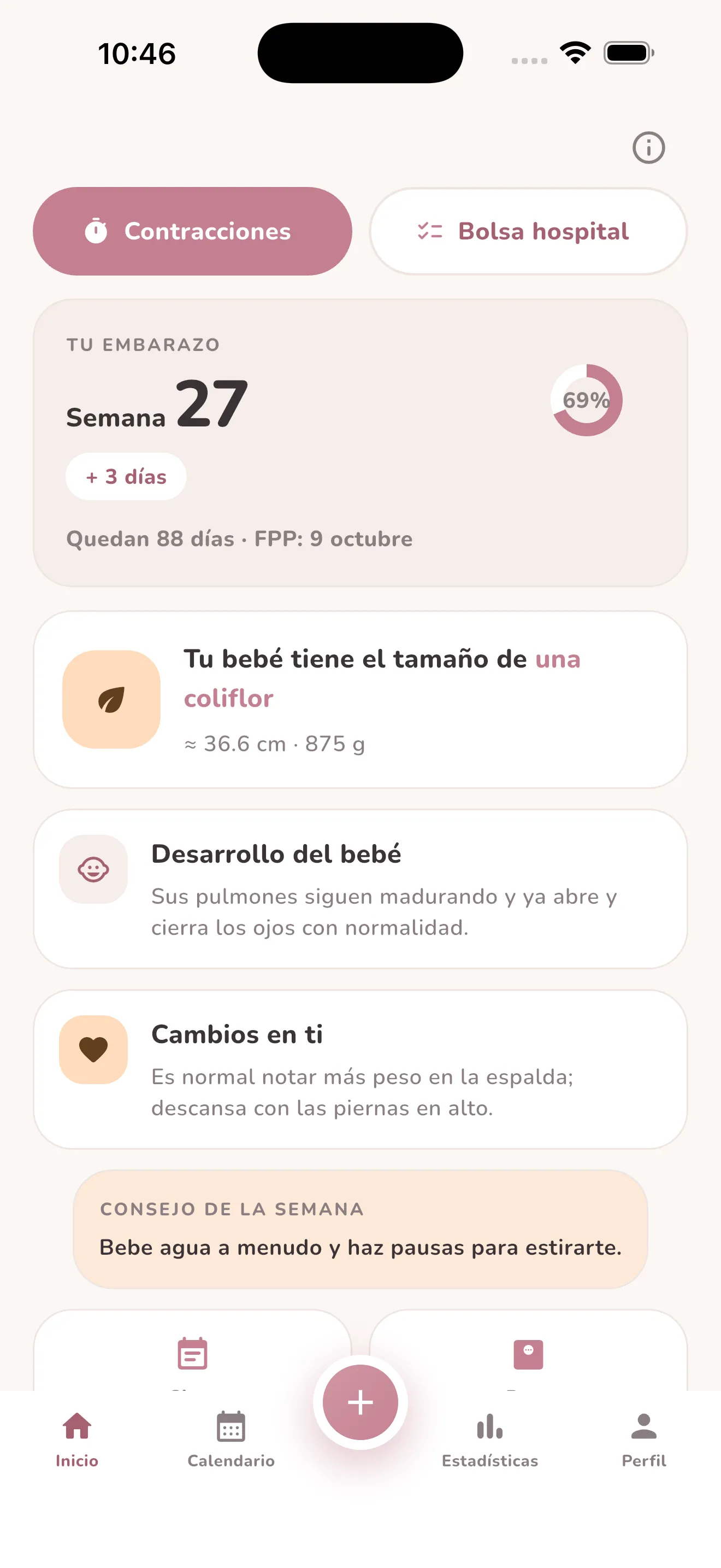 Seguimiento del embarazo semana a semana en MaternityCounter